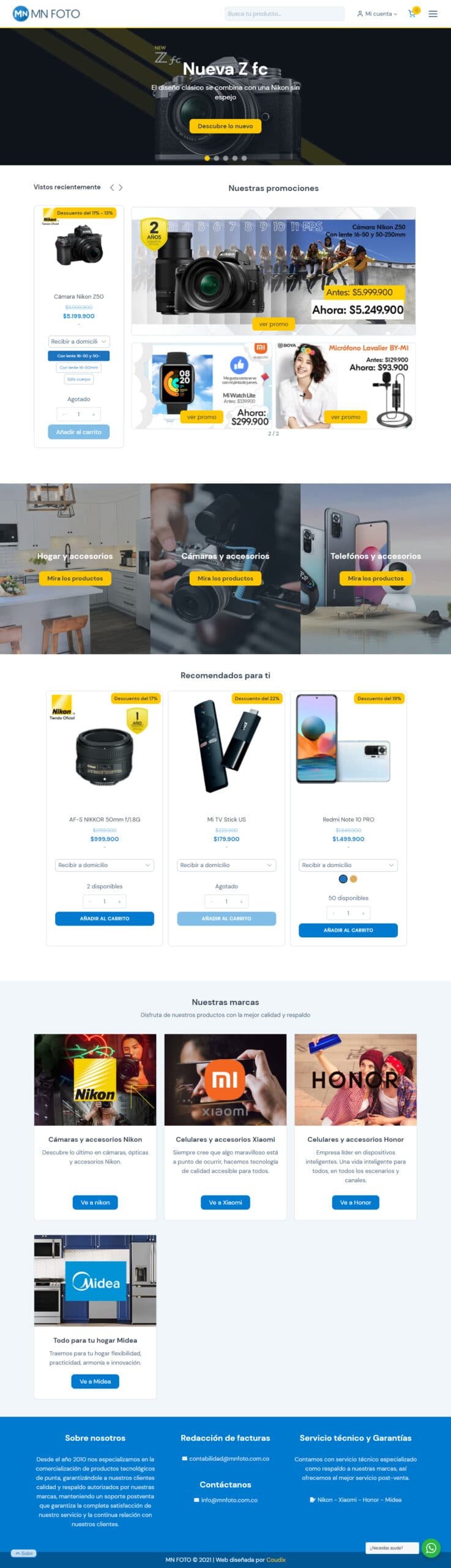 Diseño de tiendas virtuales MN FOTO