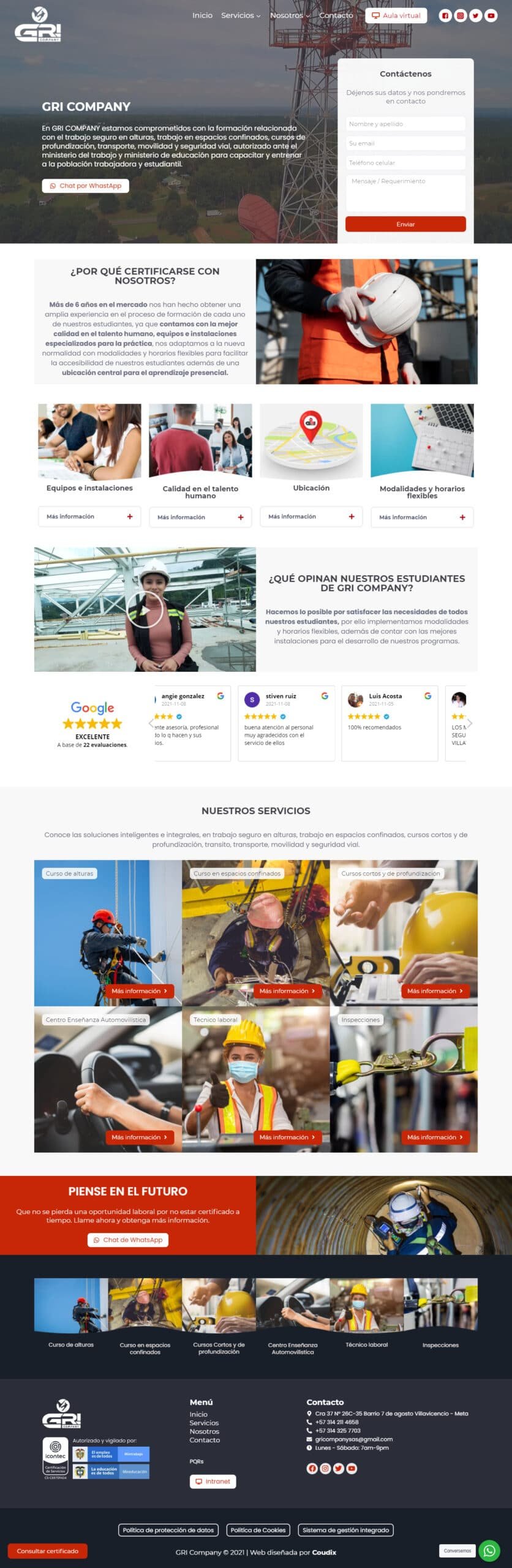 Diseño de página web profesional GRI Company