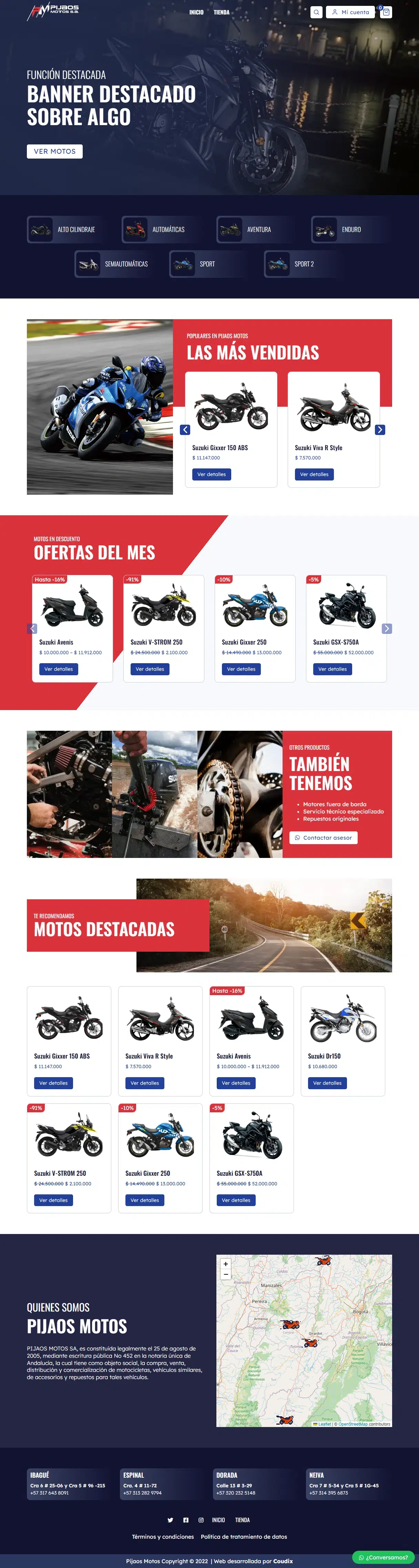 Diseño de tienda virtual Pijaos Suzuki