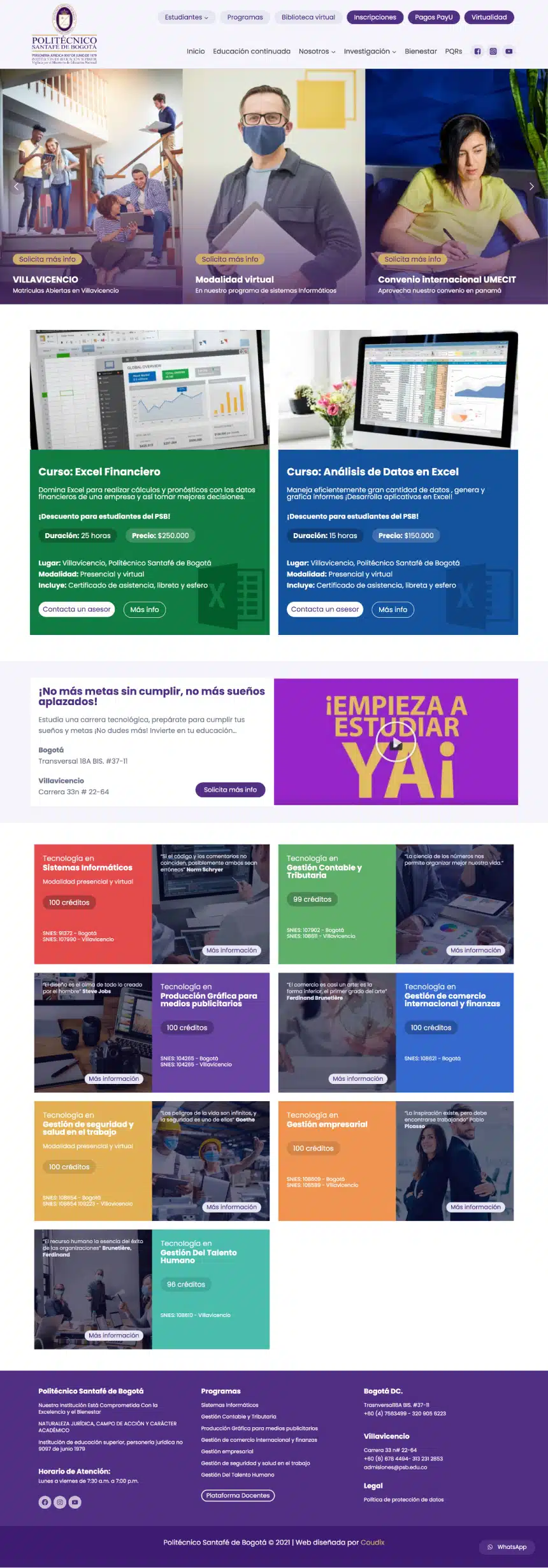 Página Web Politécnico Santafé