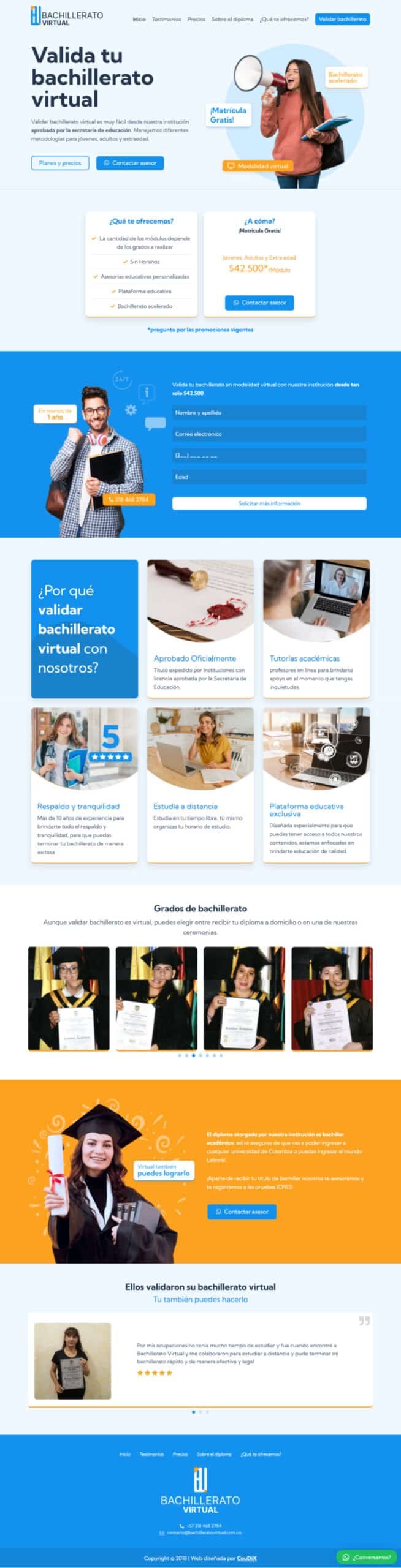 Diseño web profesional entidades educativas