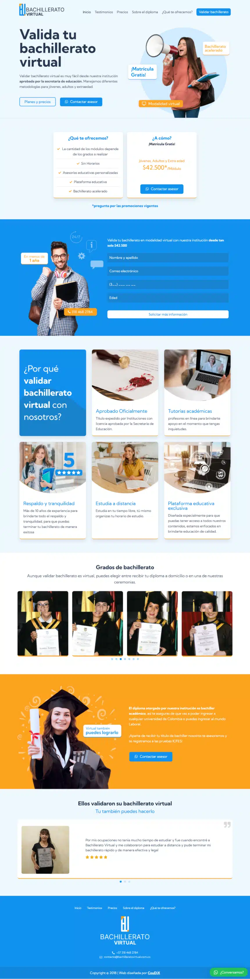 Diseño web profesional entidades educativas